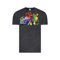 Vintage Black mardi gras gnome on the truck Vintage Tee - CowGirlArtShop