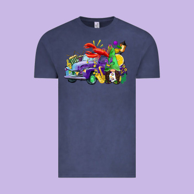 Mardi Gras Gnome On The Truck Vintage Tee Designed By Cowgirlartshop