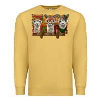 Antique Gold Christmas alpacas Premium Sweatshirt - BarkalooDesign