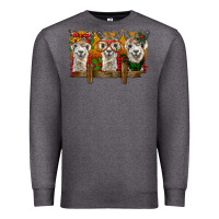Charcoal Heather Christmas alpacas Premium Sweatshirt - BarkalooDesign