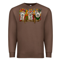 Chestnut Christmas alpacas Premium Sweatshirt - BarkalooDesign