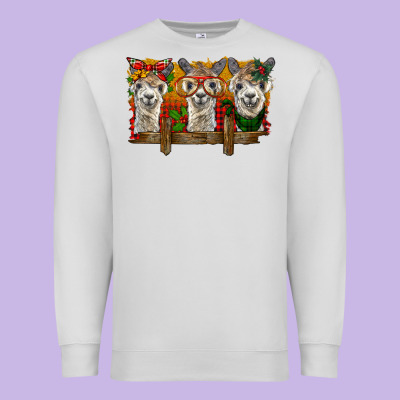 Christmas Alpacas Premium Sweatshirt Designed By Barkaloodesign
