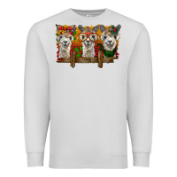 Dove Grey Christmas alpacas Premium Sweatshirt - BarkalooDesign