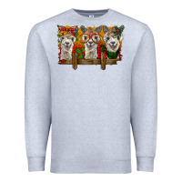 Heather Grey Christmas alpacas Premium Sweatshirt - BarkalooDesign