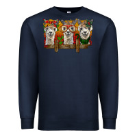 Navy Christmas alpacas Premium Sweatshirt - BarkalooDesign