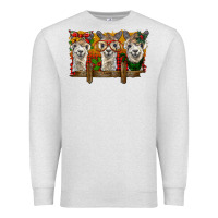 Oatmeal Heather Christmas alpacas Premium Sweatshirt - BarkalooDesign