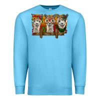 Ocean Blue Christmas alpacas Premium Sweatshirt - BarkalooDesign