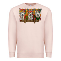Pale Pink Christmas alpacas Premium Sweatshirt - BarkalooDesign