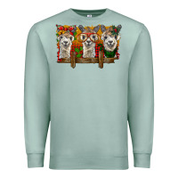 Seafoam Christmas alpacas Premium Sweatshirt - BarkalooDesign
