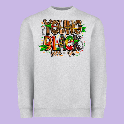Young Black Free Ish Heavyweight Sweatshirt Designed By Cowhidedigitalart