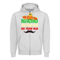 Dove Grey Mens Nacho Average 50 Year Old Cinco de Mayo 50th Birthday Zipper Hoodie - trangStudio