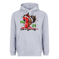 Heather Grey my first christmas african girl Heavyweight Hoodie - BarkalooDesign