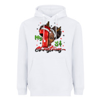 White my first christmas african girl Heavyweight Hoodie - BarkalooDesign