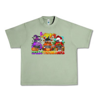 Oil Green happy hallothanksmas truck Urban Heavy Tee - CowGirlArtShop