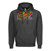 Charcoal Heather peace love autism Zipper Hoodie - RacoonDesign