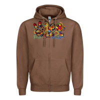 Chestnut peace love autism Zipper Hoodie - RacoonDesign