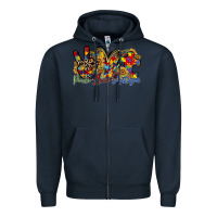 Navy peace love autism Zipper Hoodie - RacoonDesign