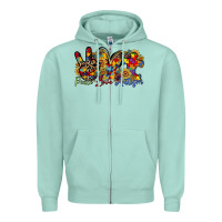 Seafoam peace love autism Zipper Hoodie - RacoonDesign