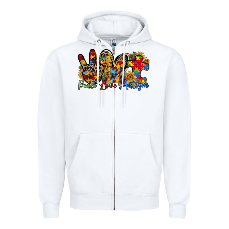 Peace Love Autism Zipper Hoodie by RacoonDesign | Teevron