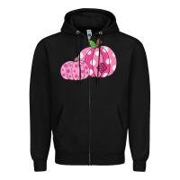 Black halloween fall pink pumpkin Zipper Hoodie - trangStudio