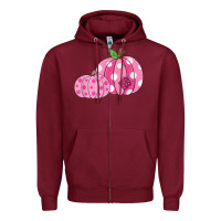 Burgundy halloween fall pink pumpkin Zipper Hoodie - trangStudio
