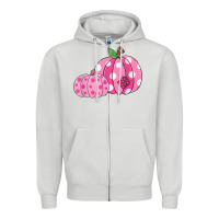 Dove Grey halloween fall pink pumpkin Zipper Hoodie - trangStudio
