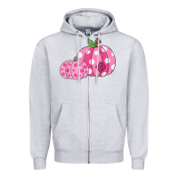 Heather Grey halloween fall pink pumpkin Zipper Hoodie - trangStudio