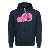 Navy halloween fall pink pumpkin Zipper Hoodie - trangStudio