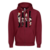 Burgundy knives horror movie friday halloween horror ghost Zipper Hoodie - trangStudio