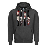 Charcoal Heather knives horror movie friday halloween horror ghost Zipper Hoodie - trangStudio