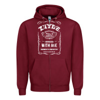 Burgundy Mens Vintage Zayde Hebrew Yiddish Grandfather Zipper Hoodie - trangStudio
