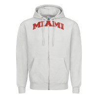 Dove Grey Miami Ohio Classic Athletic Sports Distressed Zipper Hoodie - trangStudio