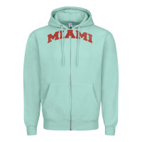 Seafoam Miami Ohio Classic Athletic Sports Distressed Zipper Hoodie - trangStudio