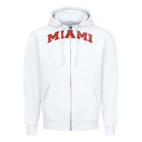 White Miami Ohio Classic Athletic Sports Distressed Zipper Hoodie - trangStudio