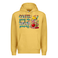 Antique Gold Coffee Gives Me Teacher Powers Premium Hoodie - CowhideDigitalArt