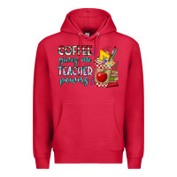 Cardinal Coffee Gives Me Teacher Powers Premium Hoodie - CowhideDigitalArt