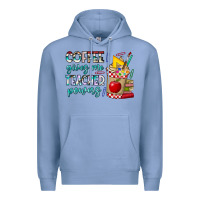 Colony Blue Coffee Gives Me Teacher Powers Premium Hoodie - CowhideDigitalArt