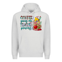 Dove Grey Coffee Gives Me Teacher Powers Premium Hoodie - CowhideDigitalArt