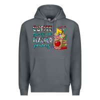 Rock Coffee Gives Me Teacher Powers Premium Hoodie - CowhideDigitalArt