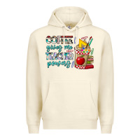 Sandshell Coffee Gives Me Teacher Powers Premium Hoodie - CowhideDigitalArt