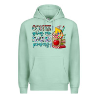 Seafoam Coffee Gives Me Teacher Powers Premium Hoodie - CowhideDigitalArt