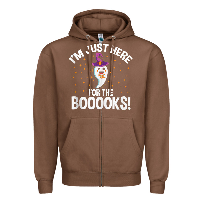 Teacher Halloween Bookworm Just Here For The Boooks Ghost Tank Top Zipper Hoodie by trangStudio | Teevron