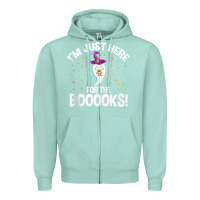Seafoam teacher halloween bookworm just here for the boooks ghost tank top Zipper Hoodie - trangStudio