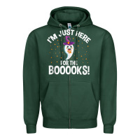Sports Green teacher halloween bookworm just here for the boooks ghost tank top Zipper Hoodie - trangStudio