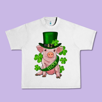 St. Patrick's Day Lucky Baby Pig Urban Heavy Tee Designed By Ranaportraitstore