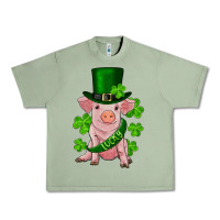 Oil Green st. patrick's day lucky baby pig Urban Heavy Tee - RanaPortraitStore