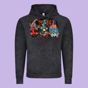 I Love Usa Gnomes 4th Of July Vintage Hoodie Designed By Cowgirlartshop