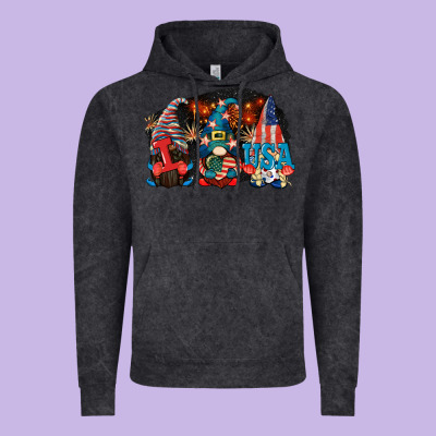 I Love Usa Gnomes 4th Of July Vintage Hoodie Designed By Cowgirlartshop