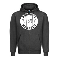 Charcoal Heather Pobody's Nerfect Retro Classic Funny Nobody's Perfect Zipper Hoodie - trangStudio