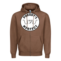 Chestnut Pobody's Nerfect Retro Classic Funny Nobody's Perfect Zipper Hoodie - trangStudio